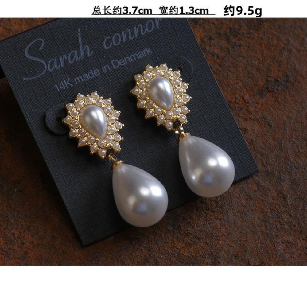 JMXD Baroque Style Pearl Earrings Vintage French  Luxury Bridal Drop Earrings for Women Fashion Wedding Jewelry Gift
