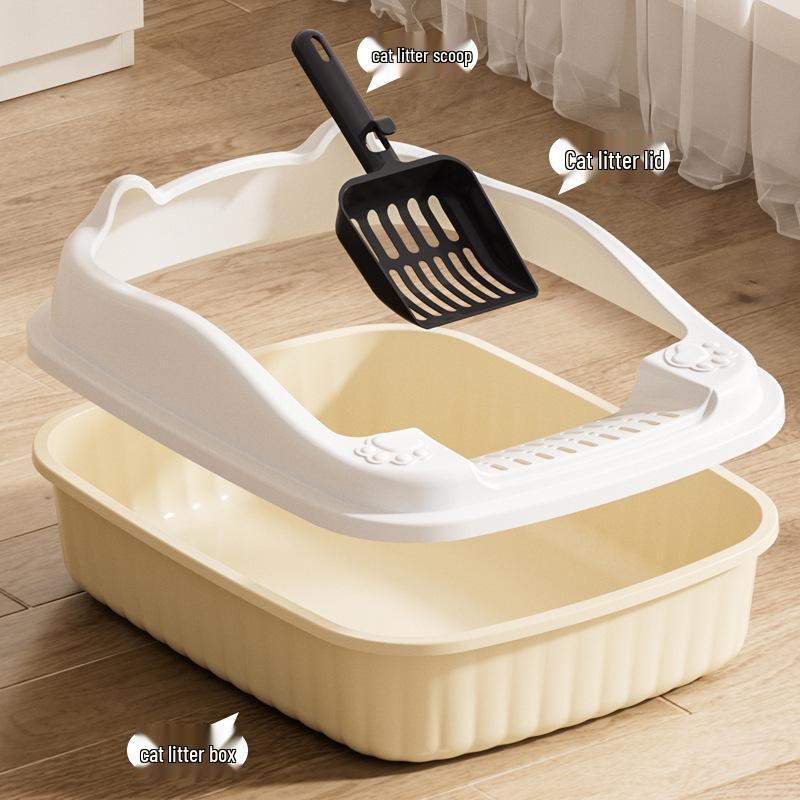 Bandeja de arena para gatos elevada grande anti-salpicaduras