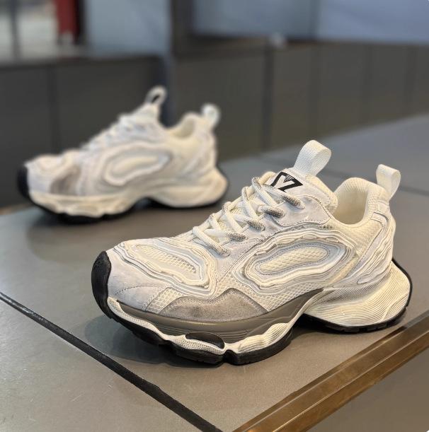 

Advanced thick-soled dad shoes new breathable invisible inner height increase leisure sports trend yz 38 белый
