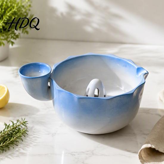 Decoratieve Keramische Serveerschaal Berry met Afvoergaatje Zelfspoelende Zeefschaal voor Druiven Vergiet Groente Fruit Wassen En Voedselbereiding