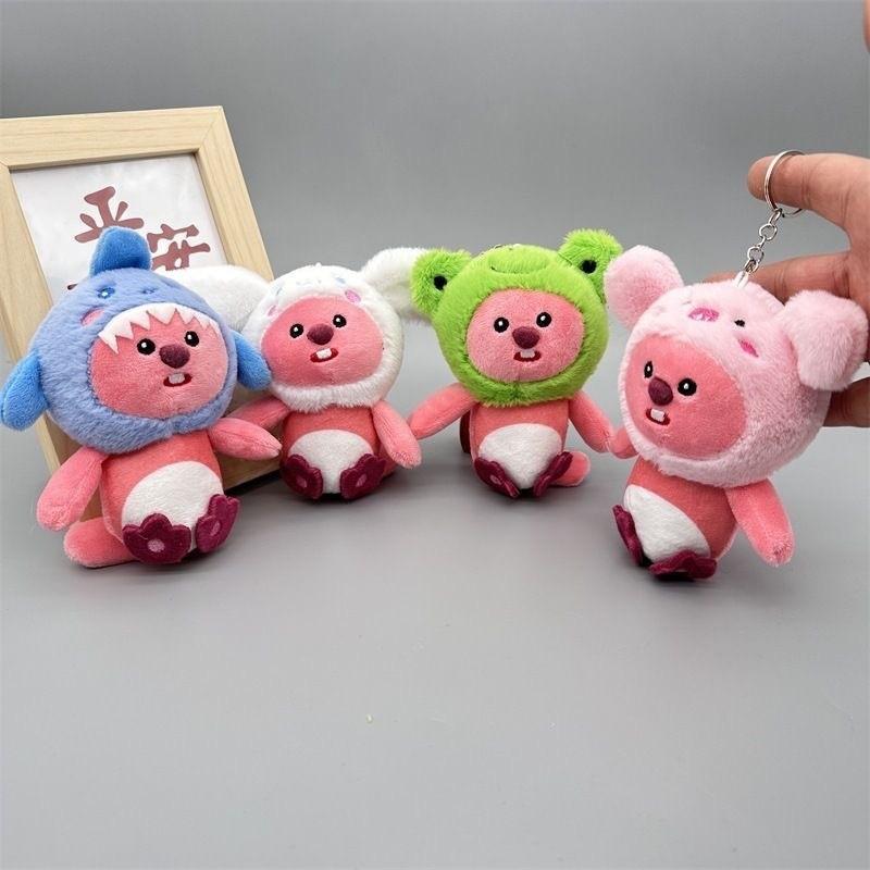 Süßer Biber Plüsch Schlüsselanhänger Kurzer Plüsch Ultra Weich Tier Tasche Dekoration