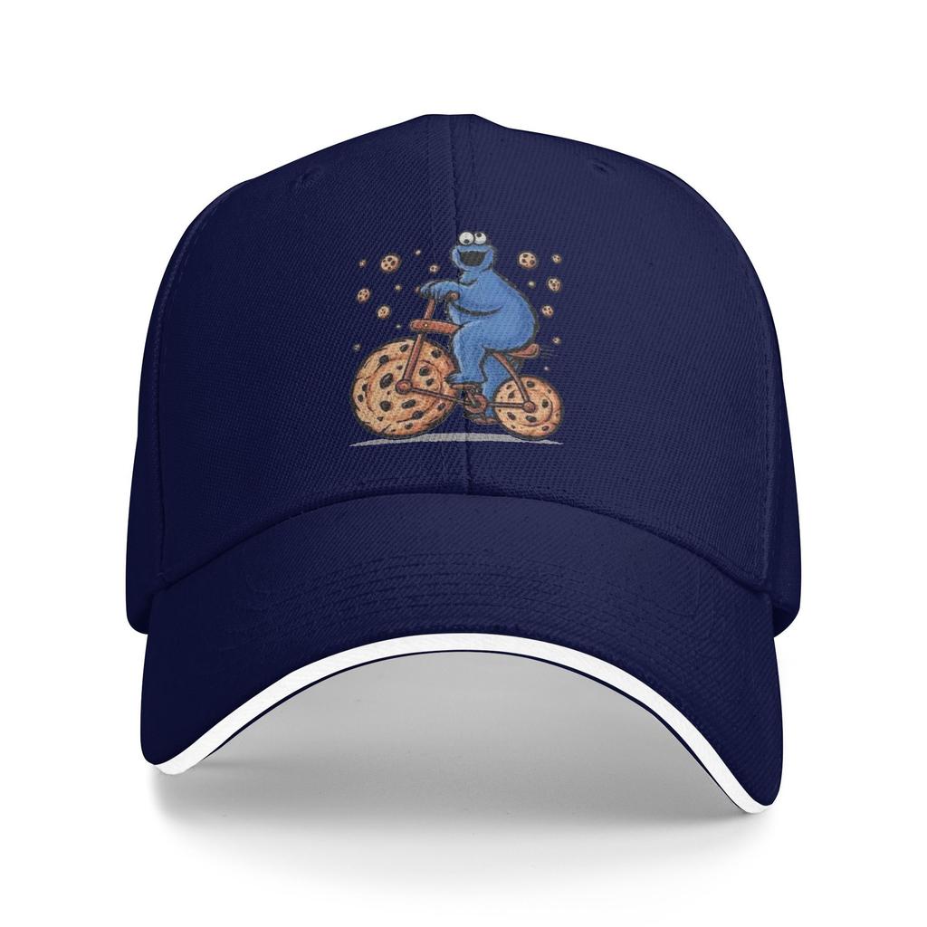 Cartoon Role Funny Cookie Monster Ride A Bike Beach Baseball Caps Mens Printing Trucker Cap For Women Sport Sun Hat
