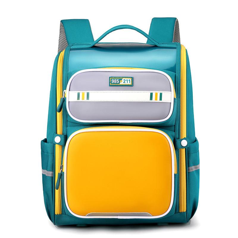 Nylon Elementary School Backpack For Children Cute And Comfortable Green Small