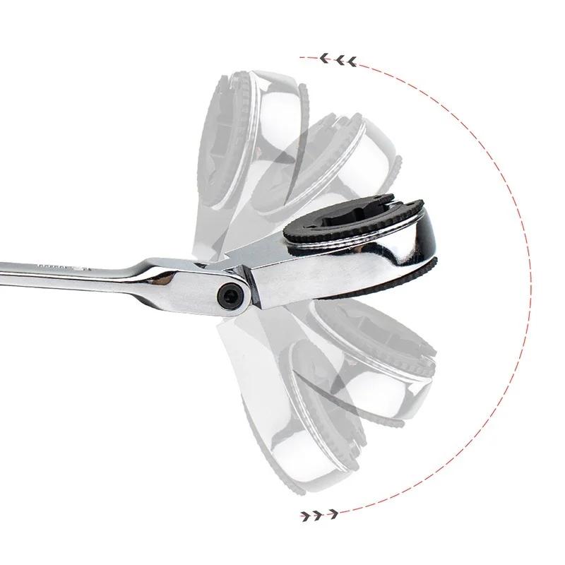 Zestaw kluczy grzechotkowych z otwartą głowicą elastyczną Zestaw kluczy płasko-oczkowych do rur metrycznych 8-30 mm Klucz grzechotkowy do rur