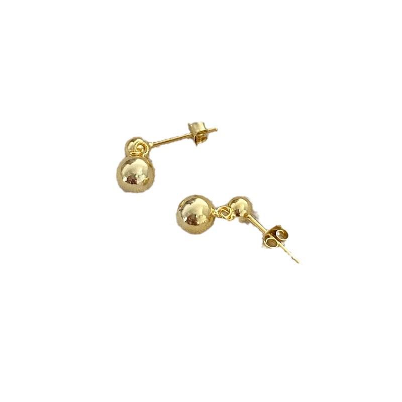 Sterling Silver Round Ball Earrings: Light Luxury, Versatile Studs for Simple, Trendy Summer Style