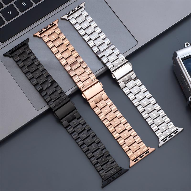 Stainless Steel Strap For Apple Watch Ultra1/2/3 49mm Metal Wristband Bracelet For iWatch 11 10 9 8 SE3 46mm 45mm 41 42mm 40mm 44mm Business Watchband