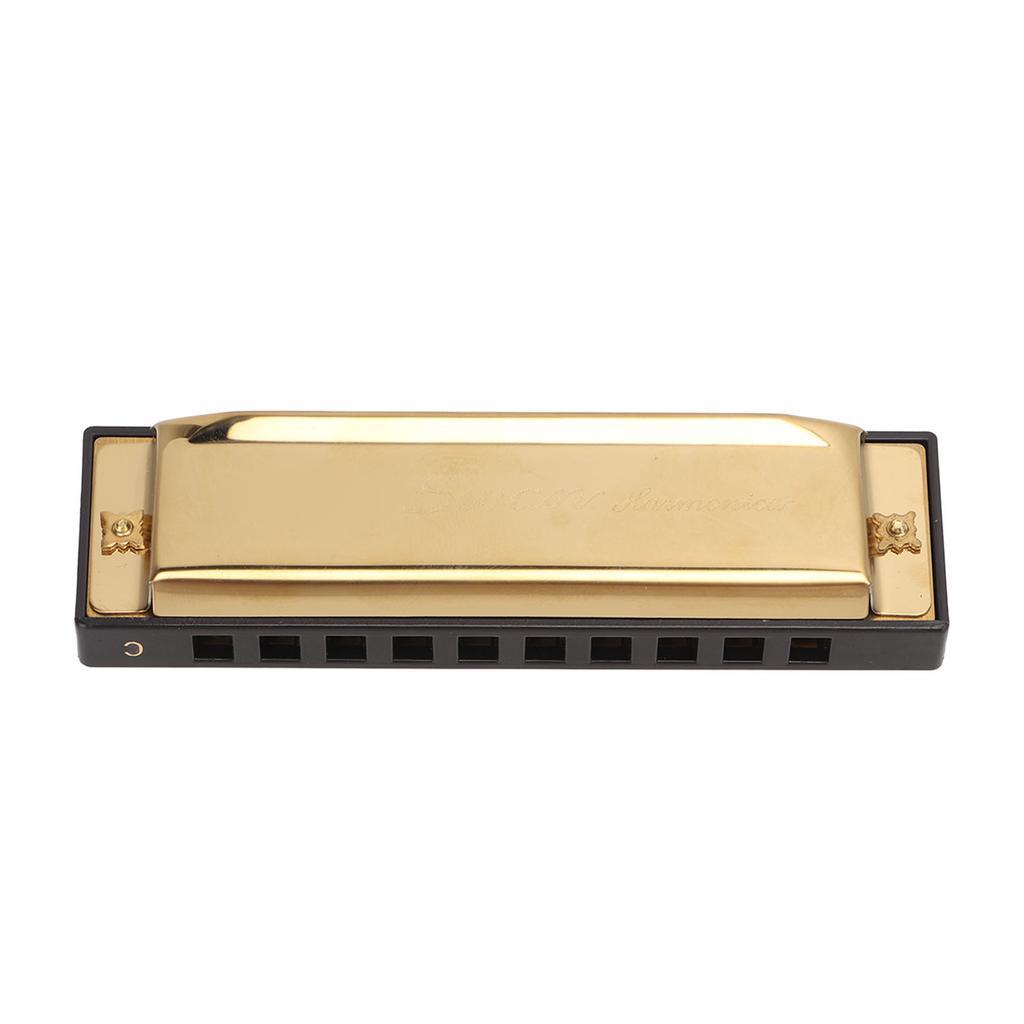Krompläterad Kopparplatta Gyllene 10 Hål 20 Toner C-tonart Munorgel Instrument för