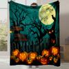 2025 New Cartoon Cute Pumpkin Little Ghost Printed Blanket Autumn and Winter Comfortable Warm Blanket Holiday Gift