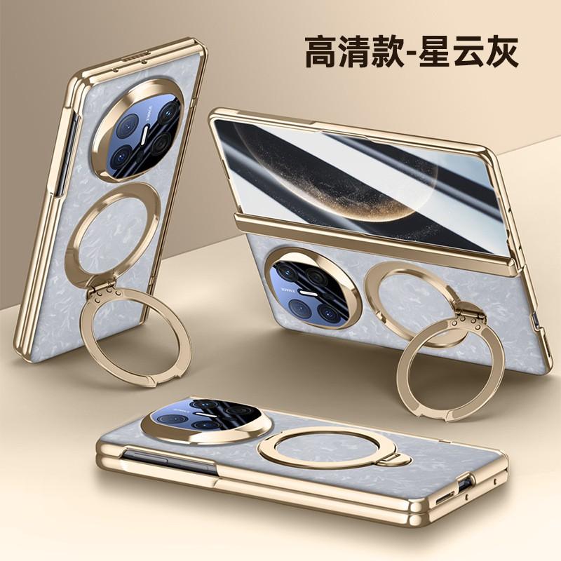 Magnetic Rotating Stand Case Mate X6 Foldable Phone Full Cover Electroplated PU Leather Anti-Slip Drop Protection