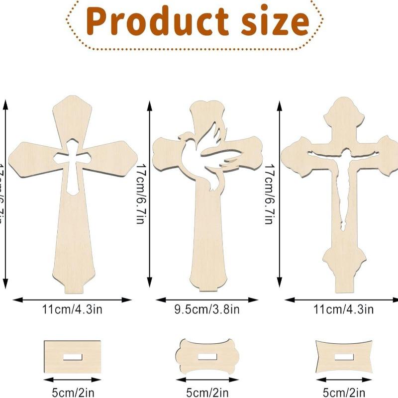 DIY Dekoration von Ländlichem Kreuz, Erstkommunionsgebet, Holzkreuz, Christlich Katholische Holzkreuz Handwerk Dekoration