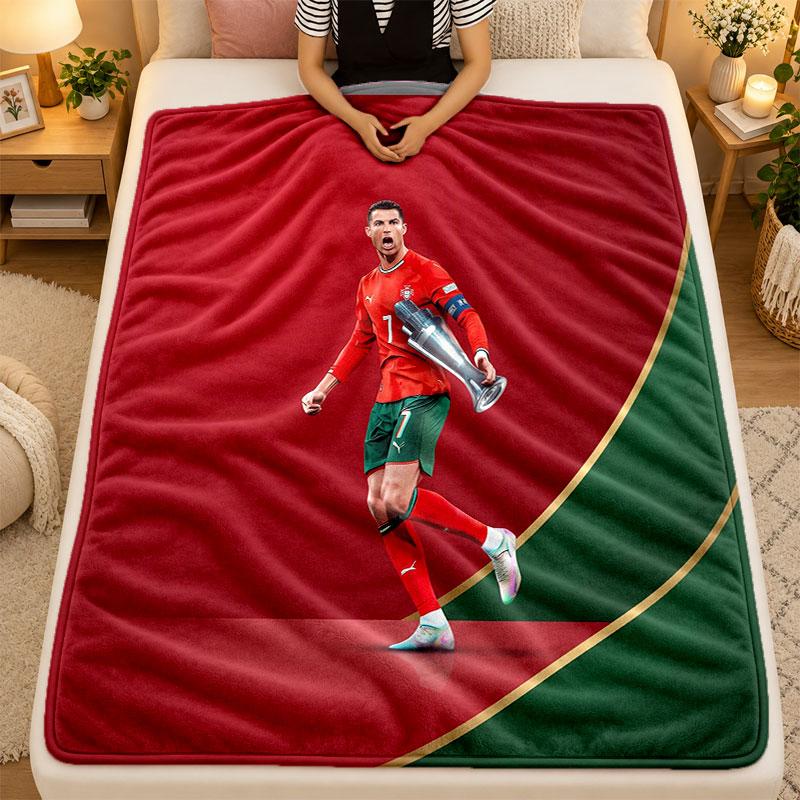 Koc Flanelowy Cristiano Ronaldo Ciepły Miękki Koc Rzutowy do Użytku Wewnętrznego Sofa Łóżko Salon