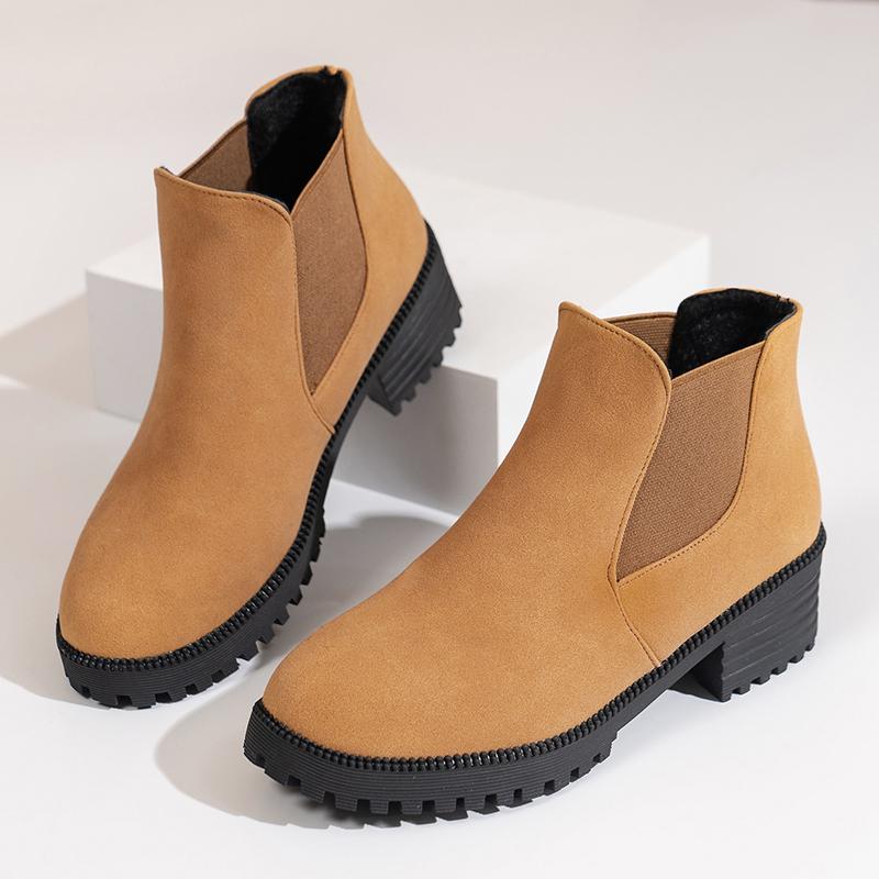 Women Slip On Outdoor Elegant Short Boots 2024 Autumn and Winter New Casual Waterproof Comfortable Boots Shoes for Women