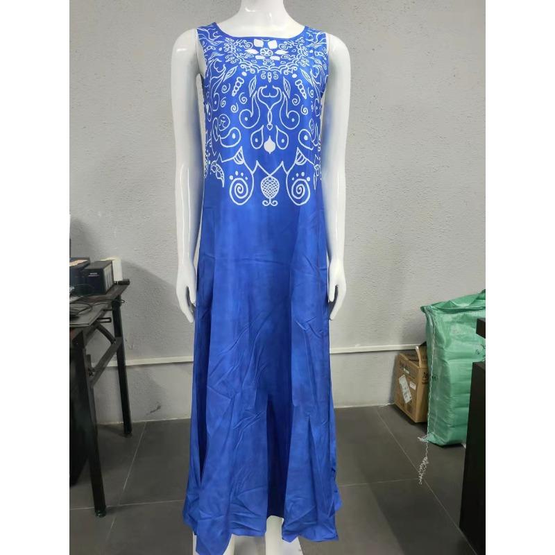 IHUASU Fashion Summer Spring Sleeveless O-Neck Casual Dresses