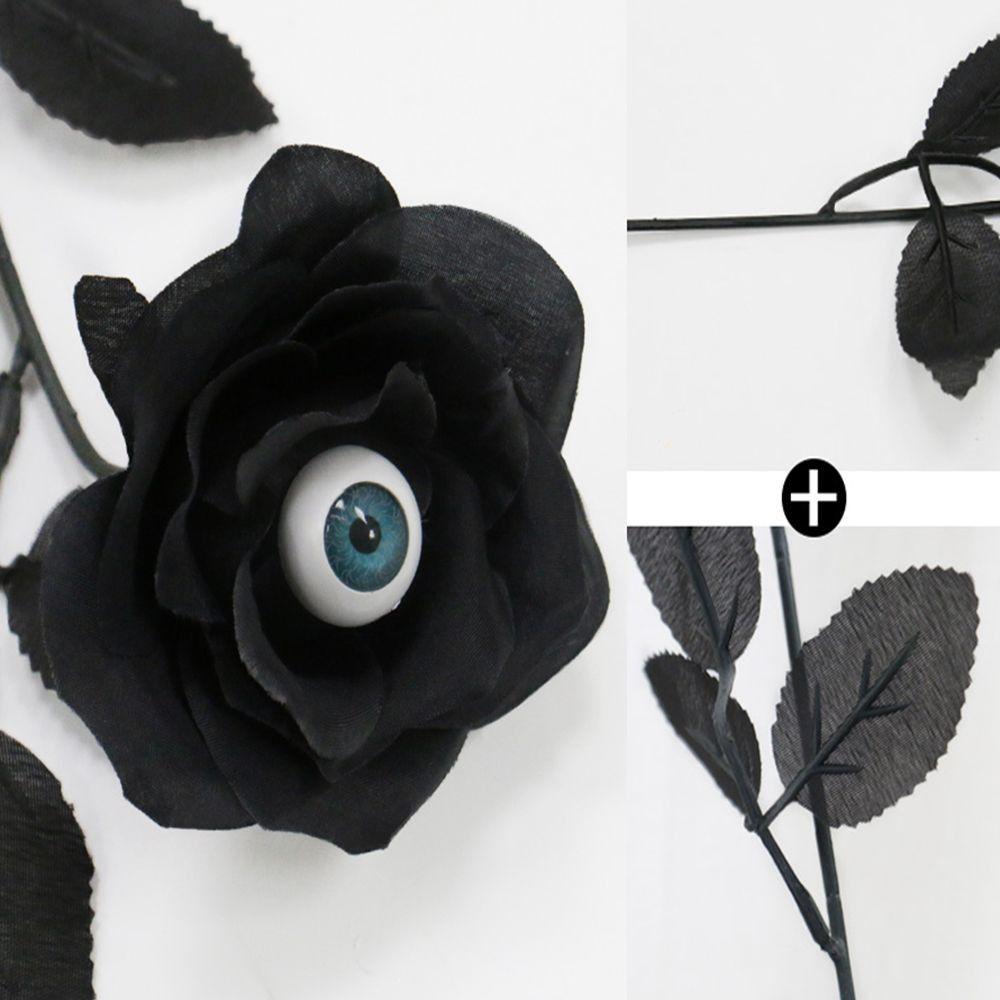 With Eyeball Halloween Eyeball Rose Handmade Artificial Black Rose Eyeball Fake Flower Wedding