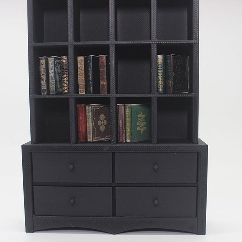 Dollhouse Mini Furniture Scene Model Miniature Retro Bookcase Mini Storage Display Cabinet Bookcase Toy Doll House Accessories