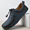Men's Soft Sole Slip-On Leather Loafers, Retro British Style, Sport Casual Driving Shoes, Size 46-47.