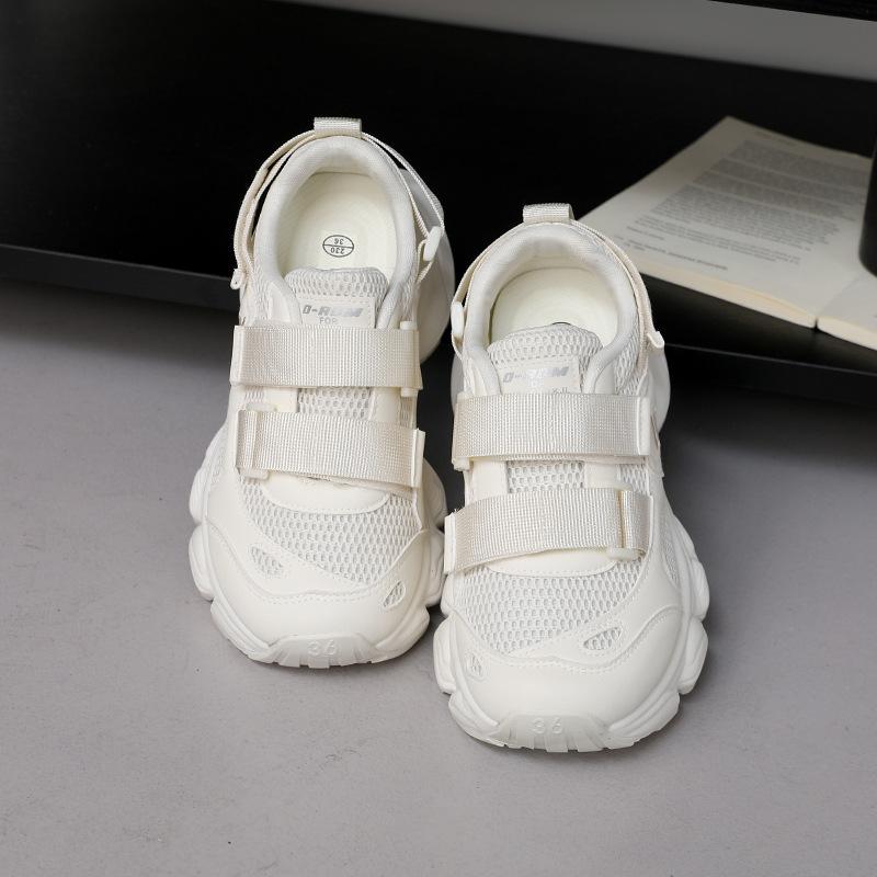 Ugly cute Velcro double net dad shoes women's sports 2025 summer new chic niche Korean version platform white shoes