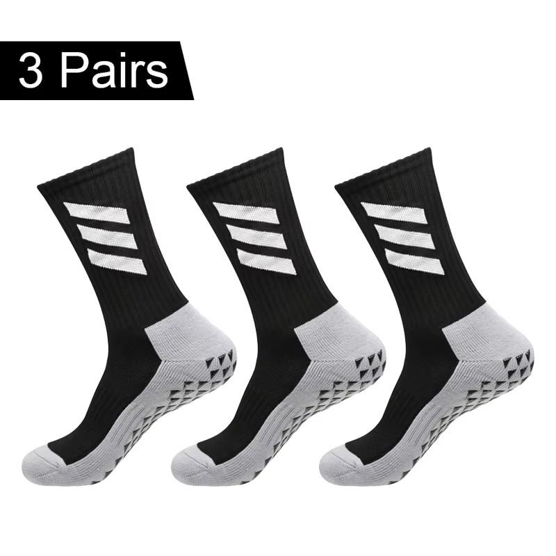 3 Pairs Men Women Non-slip Football Socks Breathable Socks Basketball Socks Riding Sports Socks One Size чёрный