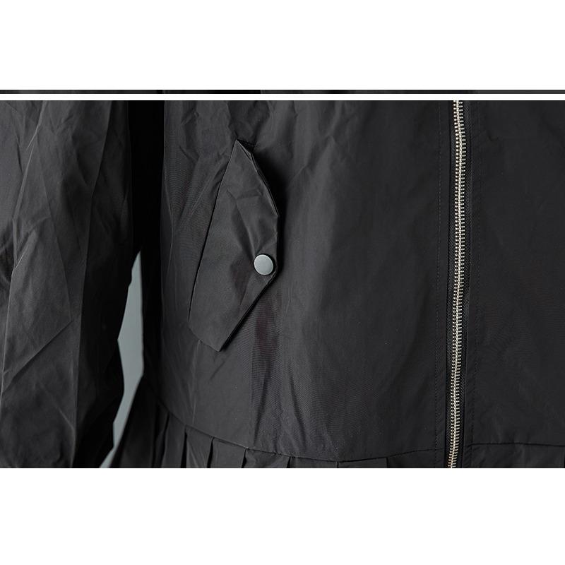 DIMANAF 2025 Plus Size Autumn Winter Plus Size Women Jackets Coat Long Sleeve Casual Loose Outerwear Black Zipper