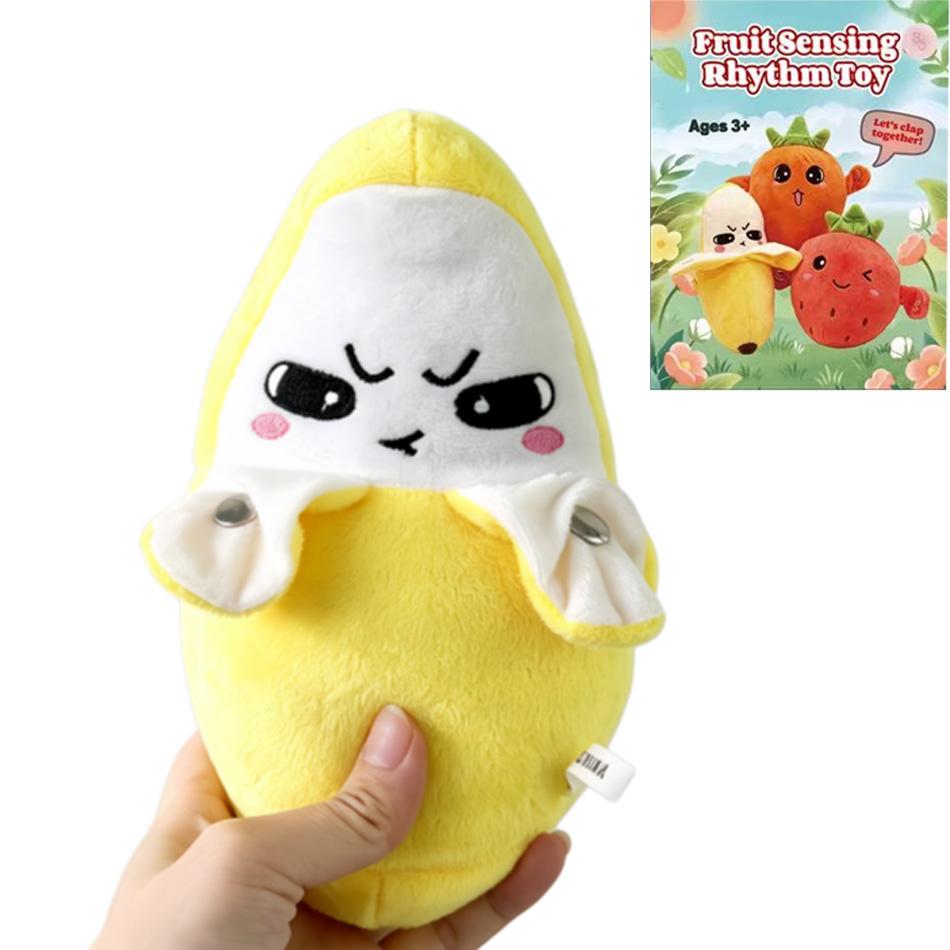New Interactive Musical Sensing Beat Plush Toys Fruit Musical Doll Fruit Sensing Beat Piano Electric Ragdoll Banana Strawberry