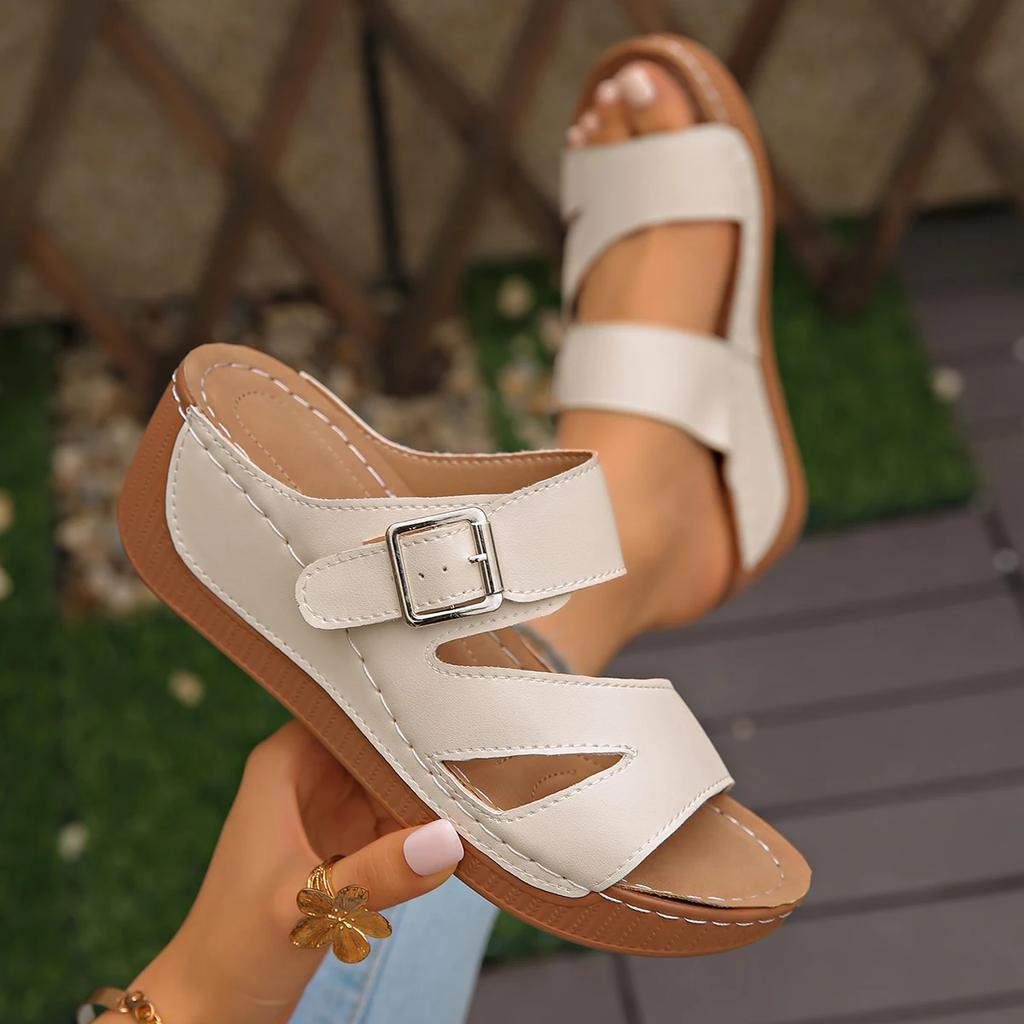 Fashion Trend Women Sandals High Heels Slip on Wedges Platform Sandals Comfortable Outdoor Anti-slip Women Shoes Summer Zapatos De Mujer