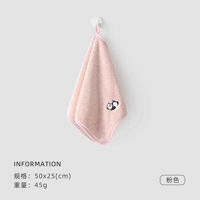 Soft Baby Bath Towel Cartoon Panda Face Towel Newborn Infant Kids Coral Velvet Absorbent Washcloth Children Shower Towel 50x25cm