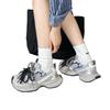 European station platform Paris double lace-up contrasting color dad shoes women's 2025 autumn new casual sports shock-absorbing single shoes