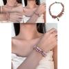 Exquisite Pink Double Layer Bead Bracelet For Women With Chic Geometric Design
