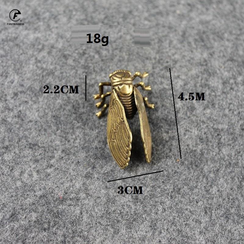 Retro Brass Ccicada Statue Desktop Ornament Metal Cute Small Animal Figurines Miniatures Home Decoration Accessories