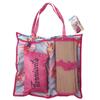 Les Trésors De Lily [A2877] - Sac natte de plage et coussin 'Farniente' rose - 176x60 cm