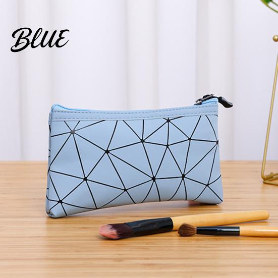 Travel Accessory Pouch Set 3Pcs/Set Makeup Bags Waterproof Faux Leather Cosmetic Bag Portable Geometric Toiletry Bags for Skincare Brushes