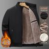 Winter Men S Fleece Thick Cotton Jacket Stand Collar Loose Dad Coat