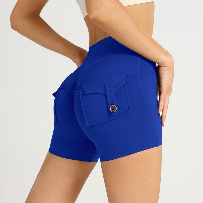 

Трансграничные шорты для йоги с высокой талией и эффектом «нюдовой кожи» для женщин - «Персиковые ягодицы», шорты для бега в европейском и американском стиле Medium