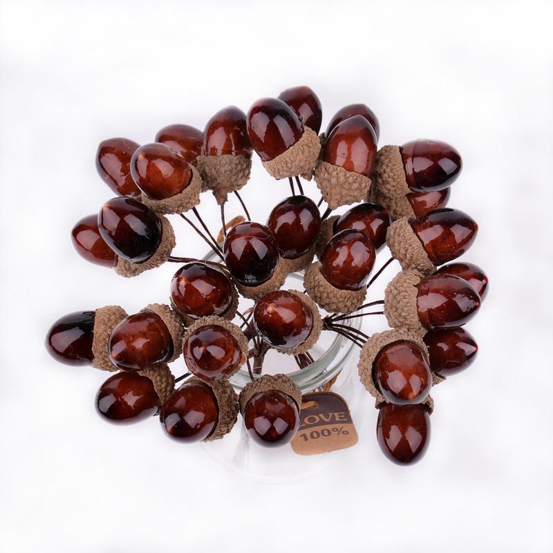 12pcs/2sets Pine Cones Artificial Flower Bouquets Decoration Realistic Pine Nut Berry Home Decor Perfect for Wedding Decoration