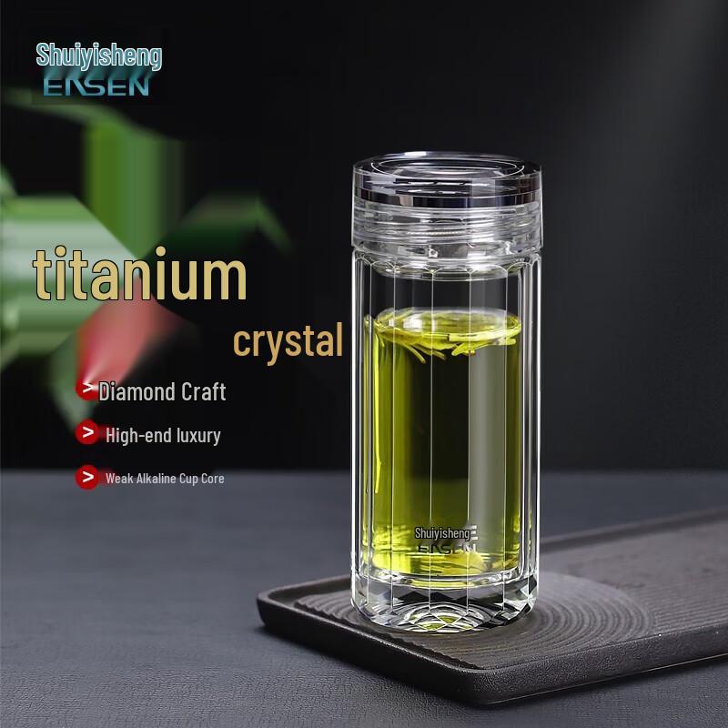 Shui Yisheng Double-Wall Glass Tea Infuser Cup