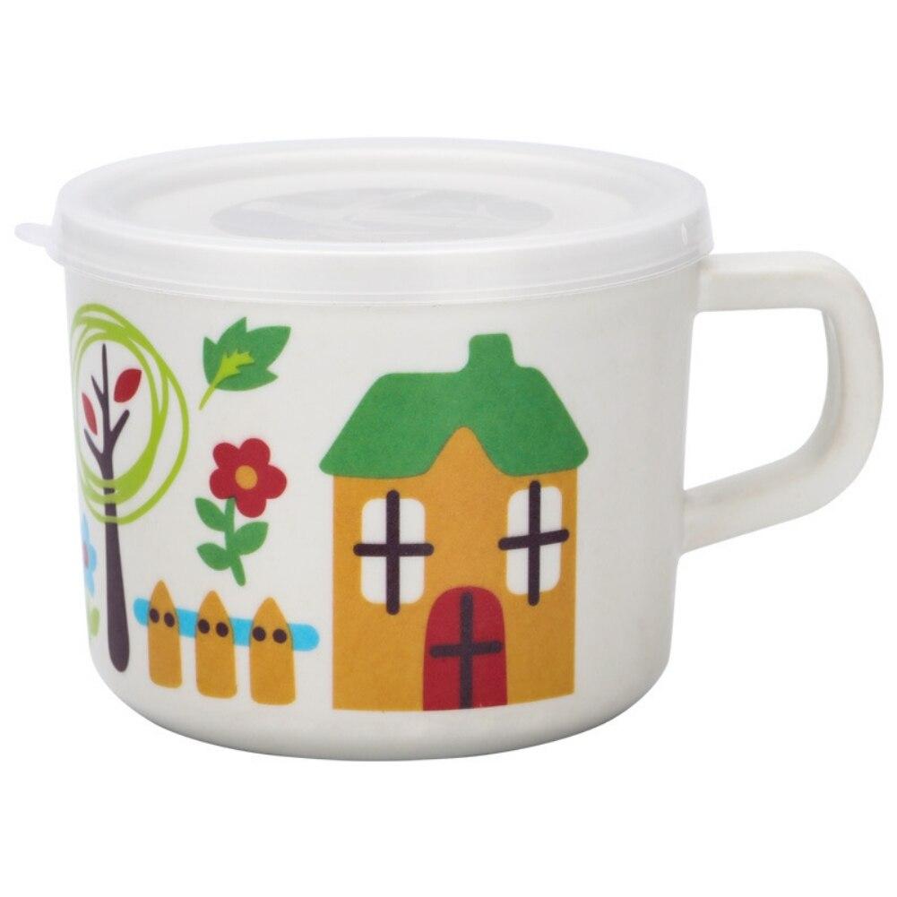 Bambusfaser Kinder Wasserbecher Milchbecher mit Deckel Cartoon süß