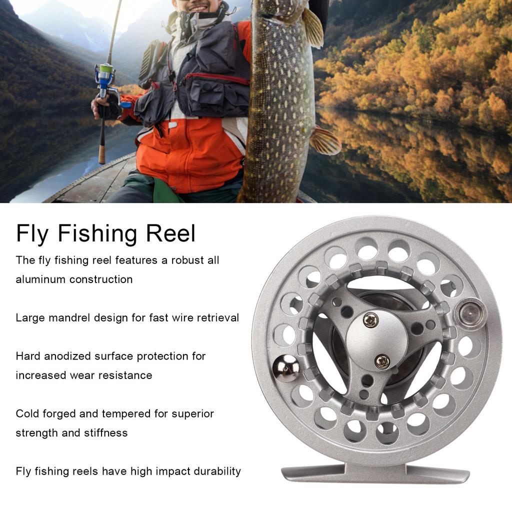 3/4 Fly Fishing Reel Full Metal Fly Reel Fishing with CNC Machined Aluminum Alloy Body Silver