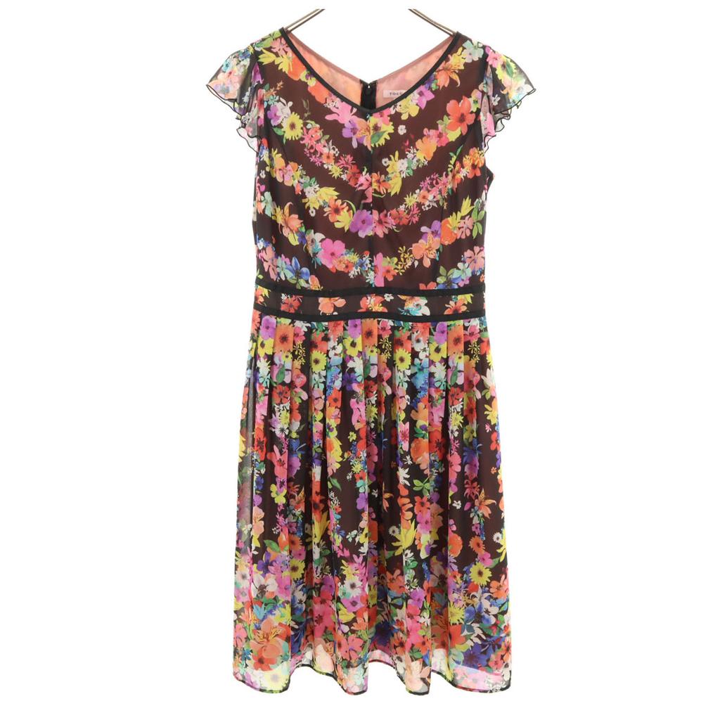 TOCCA Made In Japan Floral No Sleeve Knee-length Dress 4 Black Women Used
