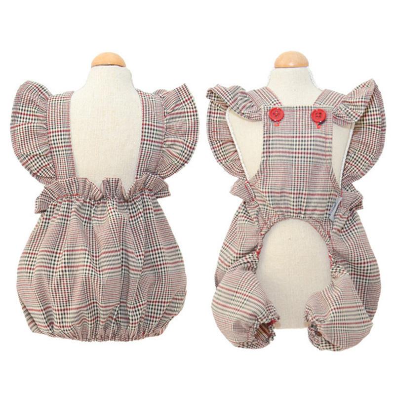 Summer Dog Clothes For Small Dogs Puppy Classic Butterfly Sleeve Jumpsuit Chihuahua Dress York Fashion Pet Costume Suit Overalls