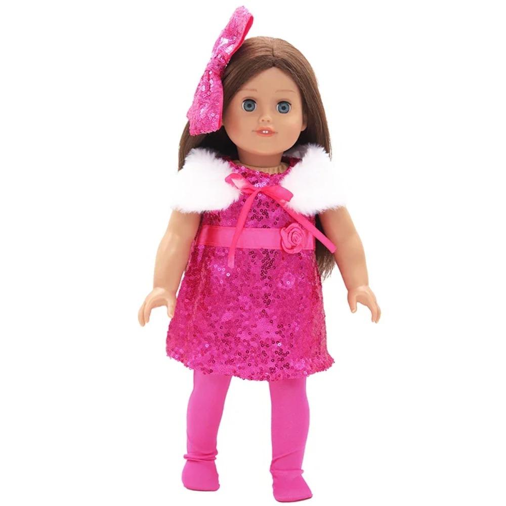 Down Jacket For 18 Inches American Doll Cute Fur Collar Hoodie Doll Clothes Suit Fit 43cm New Baby OG Girl Dolls Best Gift Shoes