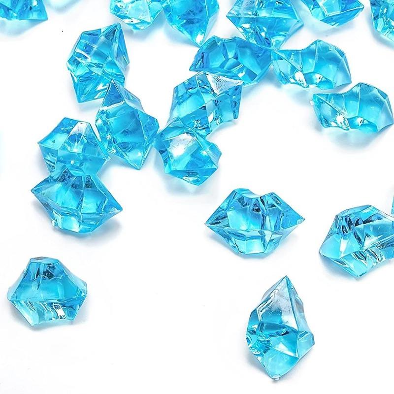 150 PCS Fake Diamonds Plastic Ice Cubes Acrylic Clear Ice Rock Diamond Crystals Fake Ice Cubes Gems