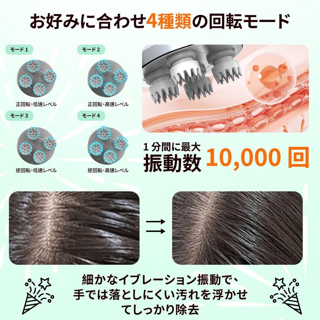 Fyros Kopfmassagegerät Elektrische Kopfhautbürste mit 3D-Geschwindigkeit und langsam IPX7 USB Schönheits-Entspannungsgerät für den ganzen Kopf Leicht Tragbar für Zuhause Geschäft