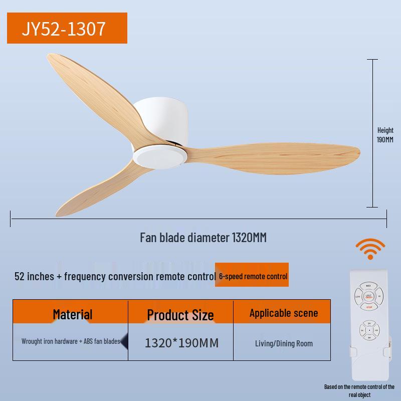 Nordic Minimalist LED Ceiling Fan with Remote Control for Living Room, Study, or Restaurant