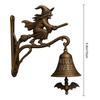 Vintage Halloween Witch Bell Vintage Metal Home Entrance Doorbell Door Wall Mount Spooky Decorative Shopkeeper Welcome Bell