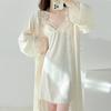 1011 Winter New Sexy Suspender Women's Ice Silk Thin Two-piece Set Pure Lust Style High-end Loungewear