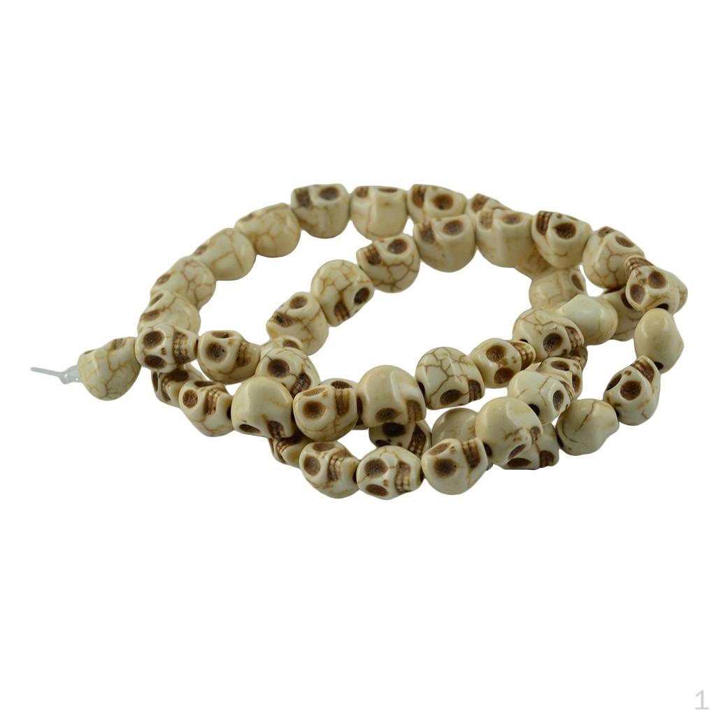 Turquoise Loose Beads Carved Skulls Spacer White 1 Strand Crafts DIY 8x6 mm  52pcs