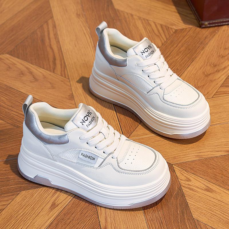 

Козной 6 см коровья натуральная кожа женские туфли на шнуровке вулканизированные массивные кроссовки женские на платформе танкетке модные кроссовки 40 серый