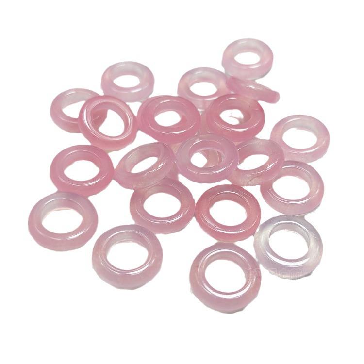 15mm Pink Ice Jade Circle Beads for DIY Jewelry 13mm