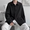 Unisex Solid Color Long Sleeve Tie Shirt - Trendy Korean Style for Spring/Autumn