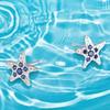 Damen Ohrstecker 925 Silber Mini Blaue Seestern Sterne